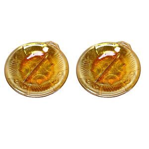2 Divided Relish Dishes Federal Glass - Handles - Patrician - Spoke - Carnival